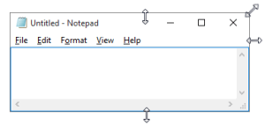 Resizing windows in Windows 10.